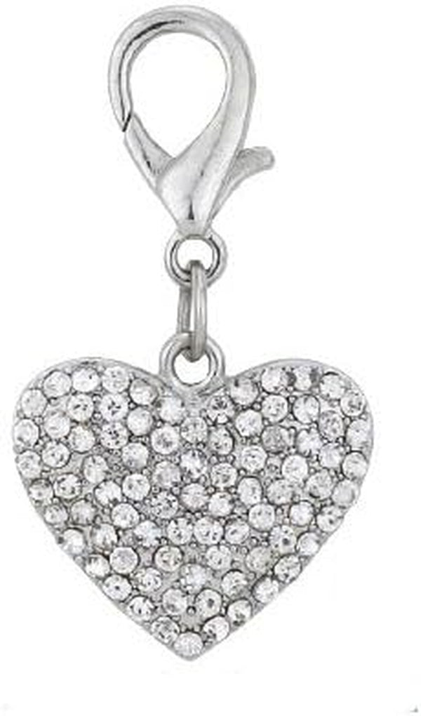 Couture Designer Fancy Bling Rhinestone Heart Pet Cat Dog Necklace Collar Charm Pendant Jewelry (Crystal)