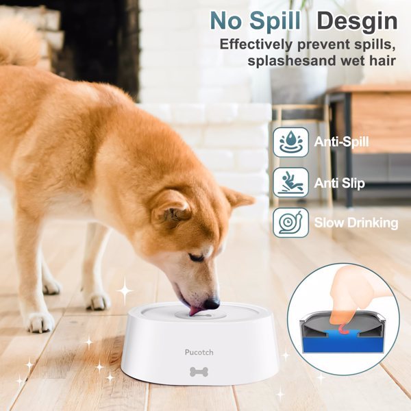 2-liter Pet Drinking Basin With Splash Proof Design, Equipped With A Filter Element For Filtering Water Quality