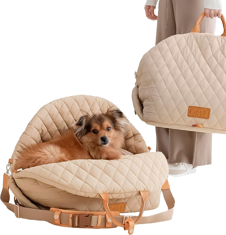 Dog Car Seat for Small Dogs – 3-In-1 Travel Carrier, Booster & Dog Bed for Car – Washable, Anti-Slip, Safety Straps – Fits Front & Back Seats – Cozy Pet Car Seat up to 25 Lbs – Pink
