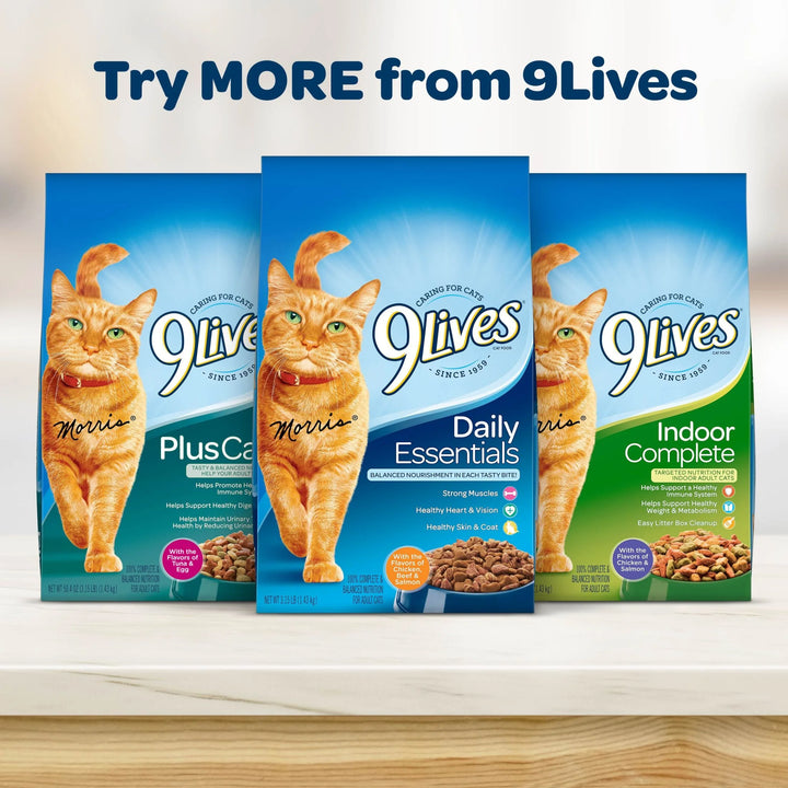 9Lives Plus Care Dry Cat Food with Tuna & Egg Flavors, 15.5 Lb Bag