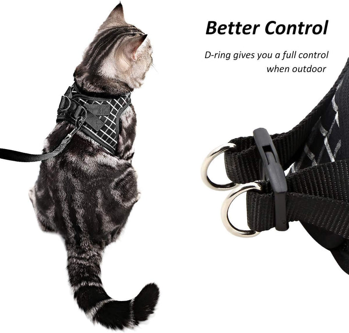 Cat Harness and Leash Kitten Harness Cat Leash Rabbit Harness for Small Dogs Cat Harness Escape Proof with Bell and Bow-Knot Decoration Cat Outdoor Enclosures-Xs
