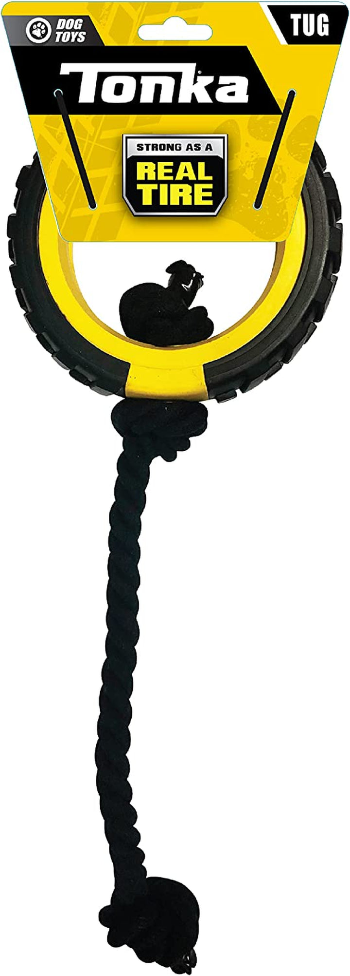 Seismic Tread Dog Toy with Interactive Feeder, Lightweight, Durable and Water Resistant, 4 Inches, for Medium/Large Breeds, Single Unit, Yellow/Black