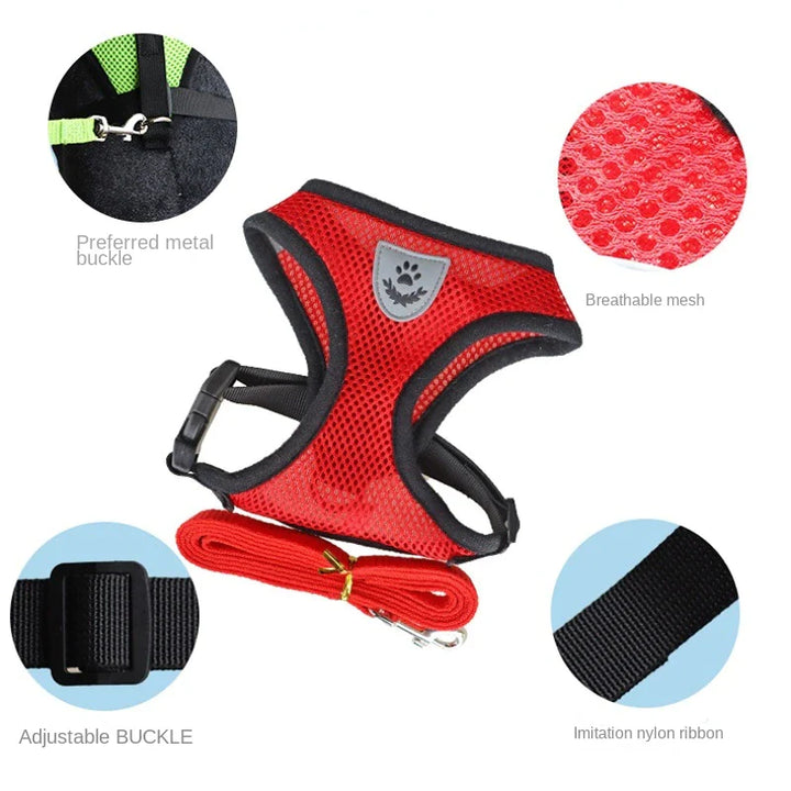Cat /Dog Pet Harness Adjustable Control Vest Dogs Reflective S M L XL Leash