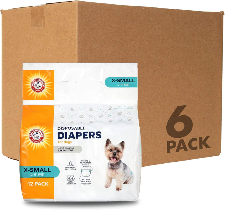 Pets for Pets Female Dog Diapers, Size Small, Ultra-Absorbent, Adjustable Girl Dog Diapers with Leak-Proof Protection and Wetness Indicator (Pack of 1, 12 Count Total)