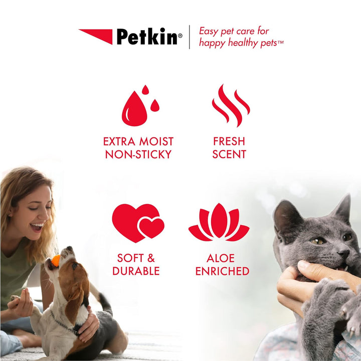 Pet Wipes for Dogs and Cats, 100 Large Wipes - Removes Dirt & Odor like Washing Hands  - 1 Pack of 100 Wipes