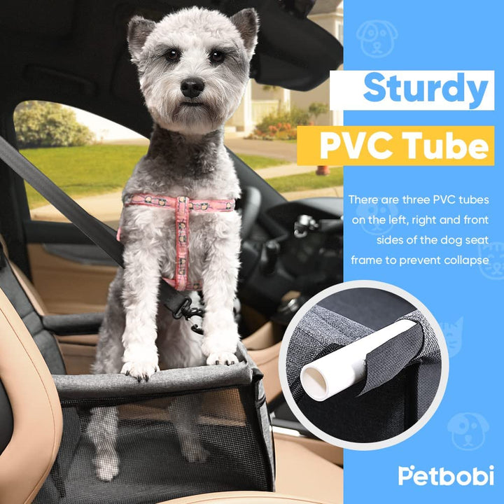 Pet Reinforce Car Booster Seat for Dog Portable and Breathable Car Booster Seat with Seat Belt 