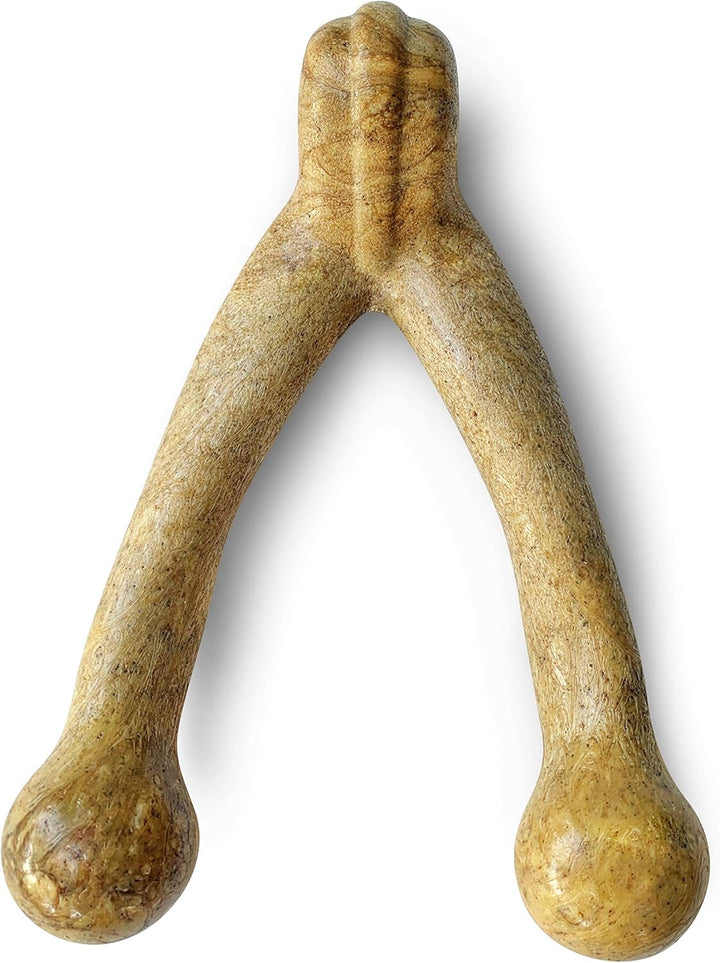 Wishbone Barkbone - Nylon Chew Toy for Aggressive Chewers - Peanut Butter Flavor - 6.75"