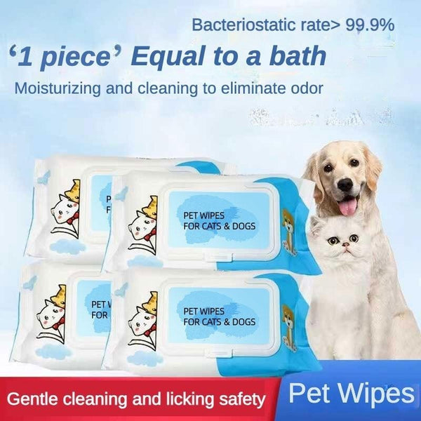 Dog Cat Pet Wet Wipes For Paws And Butt, EarsEyes  Plant-based Pet Wipes, Unscented Wipes For Dogs & Cats