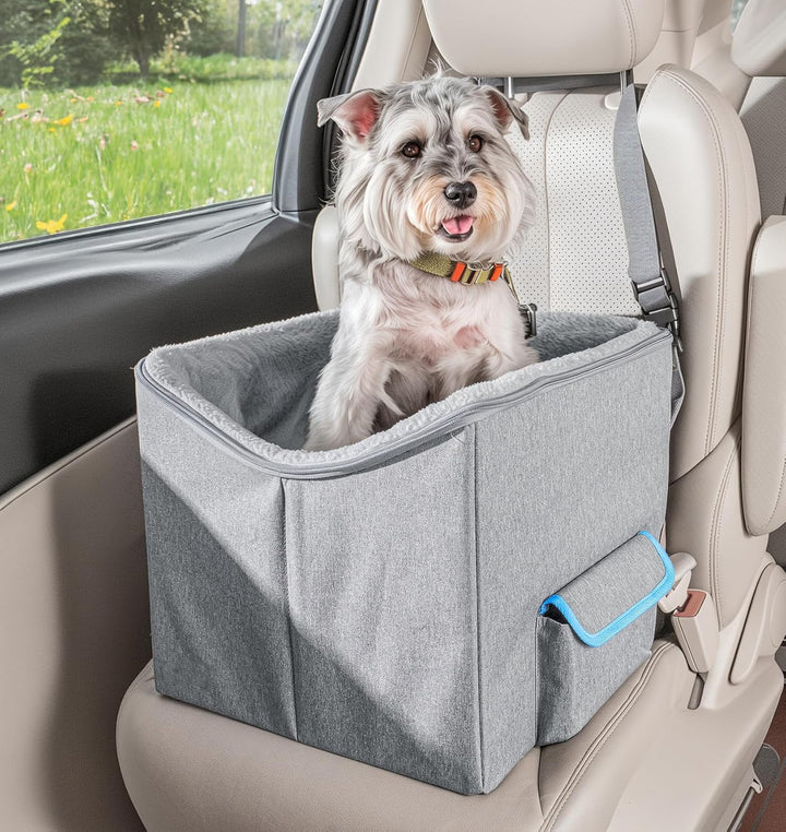 Dog Car Seat for Small Dogs, Pet Travel Carrier Bed for Car with Adjustable Straps Pet Car Booster Seat for Small Dogs Cats