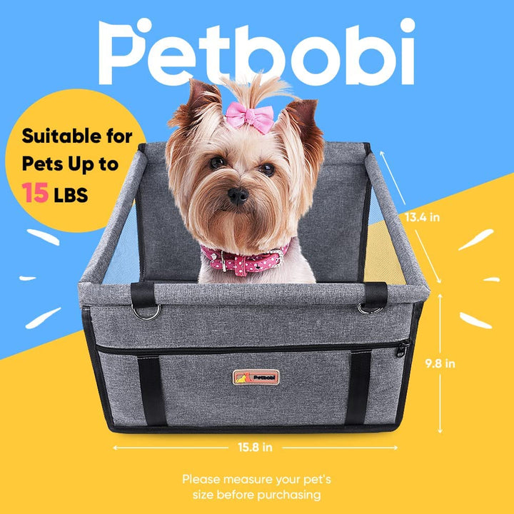 Pet Reinforce Car Booster Seat for Dog Portable and Breathable Car Booster Seat with Seat Belt 