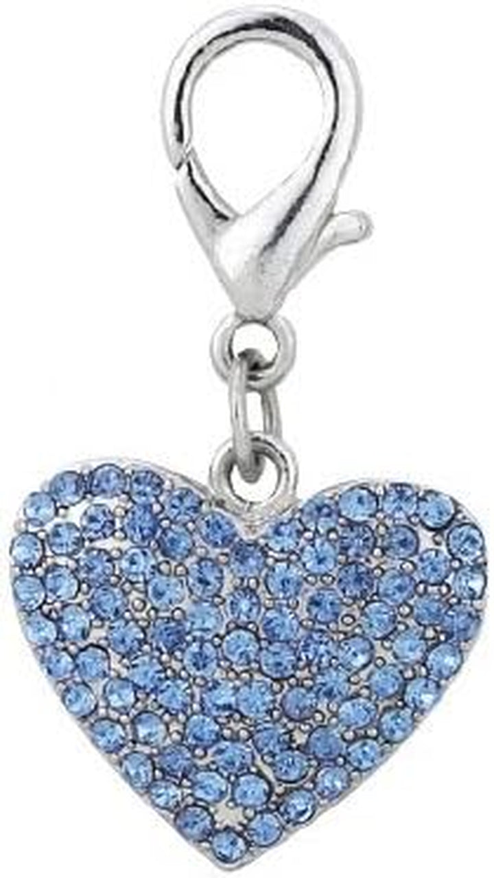Couture Designer Fancy Bling Rhinestone Heart Pet Cat Dog Necklace Collar Charm Pendant Jewelry (Crystal)