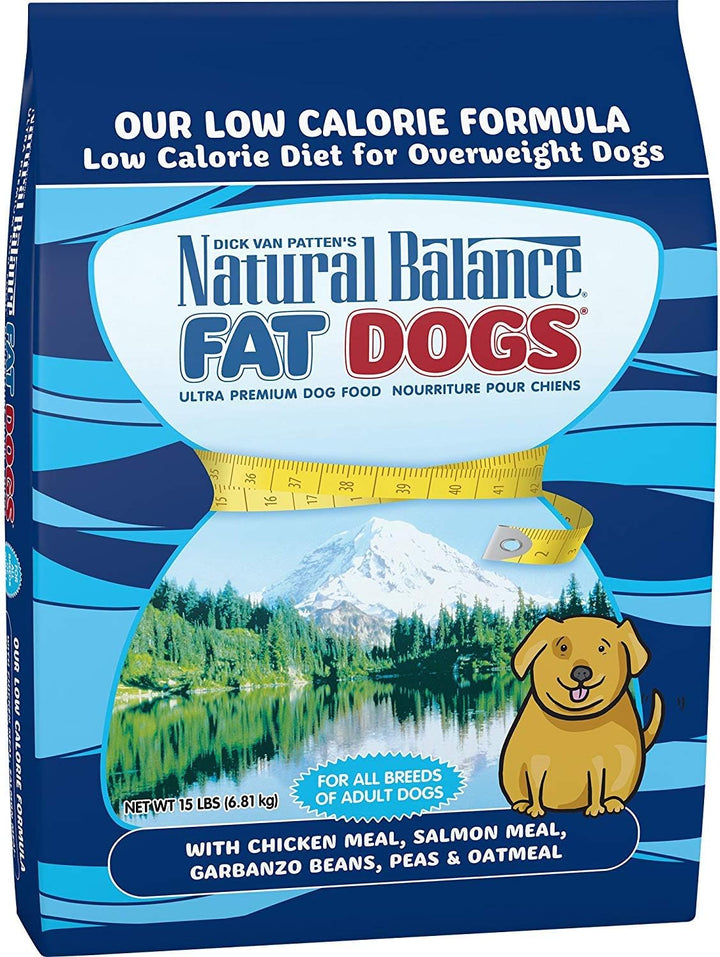 Fat Dogs Low Calorie Dry Dog Food, Chicken Meal, Salmon Meal, Garbanzo Beans, Peas & Oatmeal, 28 Pounds (Packaging May Vary)