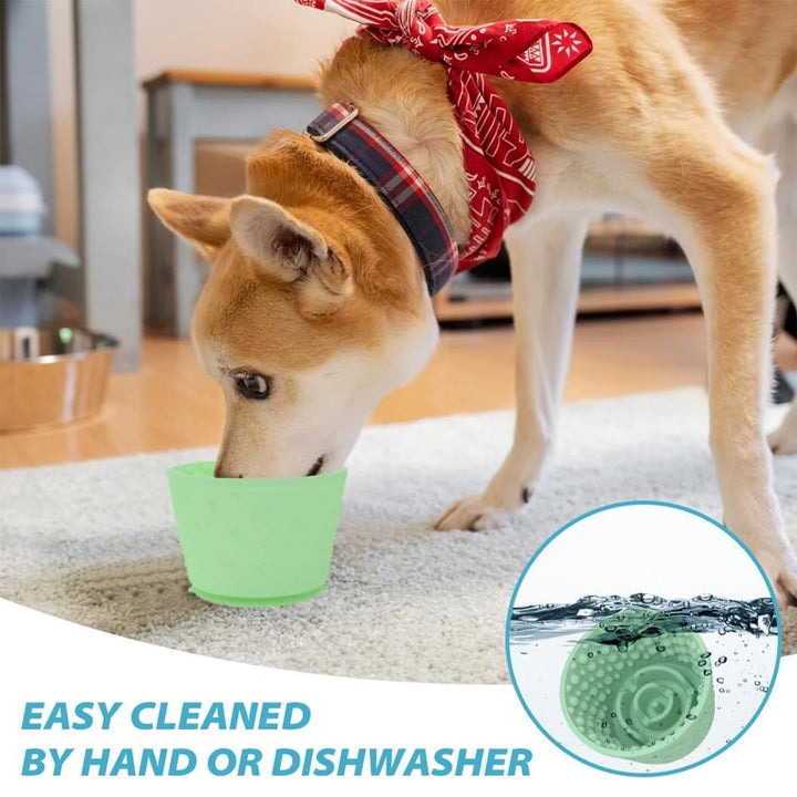 Dog Bowl Dog Lick Bowl Pet Slow Feeder Bowls for Oral Health Preventing Choking, Slow Feeder Dog Lick Bowl for Anxiety Relief & Enrichment (Green)