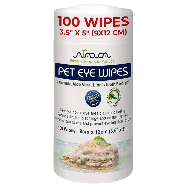 Pet Eye Wipes for Dogs Cats Puppies & Kittens 100 Count Medicated Removes Dirt