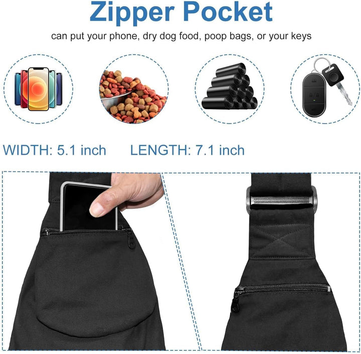 Upgraded Hands-Free Dog Sling Carrier - Reversible, Adjustable, with Pocket, Puppy Sling, Suitable for Dogs up to 15LB