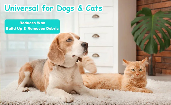 2-Pack Pet Teeth and Ear Cleaner Finger Wipes, Dog and Cat Grooming Kit, Soothing Odor Control, Reduces Dirt and Wax Buildup, Cleans Teeth and Reduces Tartar and Odor, 100 Tablets
