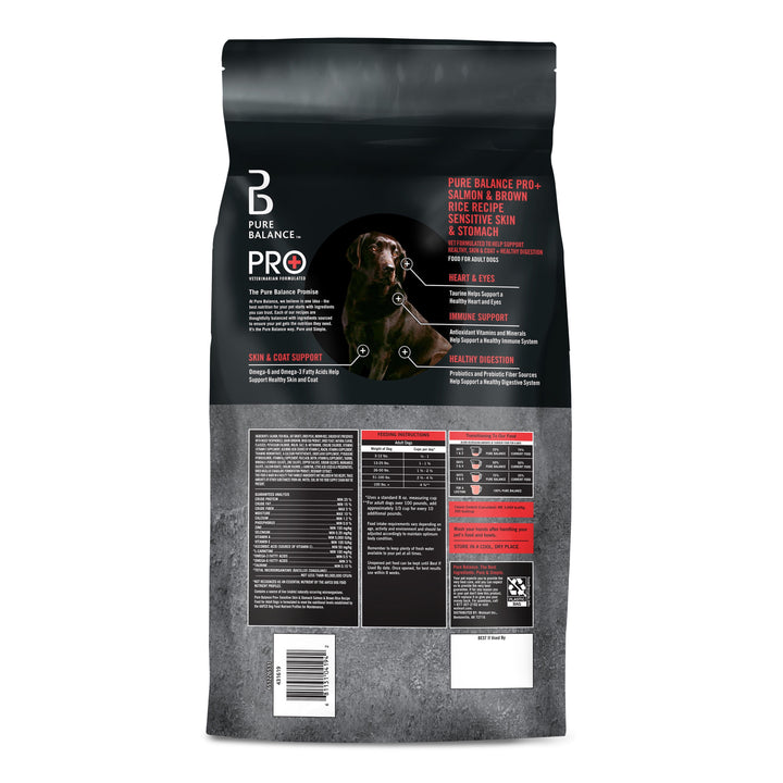 Pro+ Sensitive Skin & Stomach Dog Food, Salmon & Rice Recipe, 8 Lb Bag