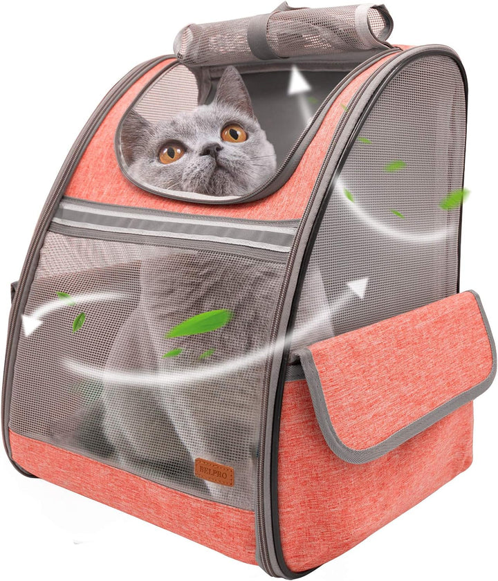 Cat Backpack Carrier, Small Pet Dog Backpack Carrier for Small Dogs Puppies with Ventilated Design, Airline Approved, Collapsible | for Travel, Hiking, Outdoor