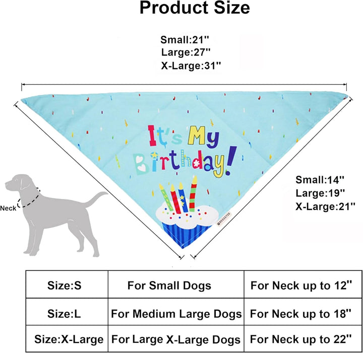 Dog Birthday Bandana Scarf and Party Hat with Cute Bow Tie for Medium Large Dog Pet (Large)