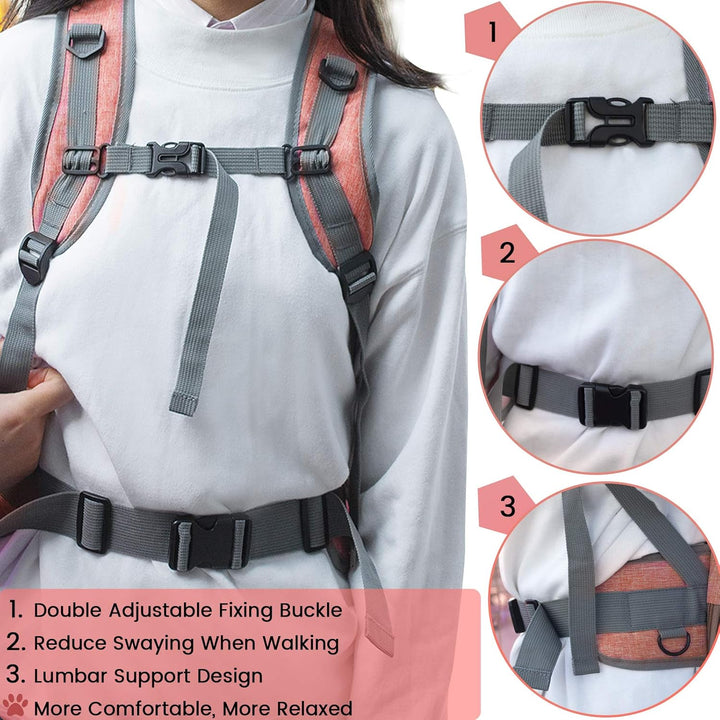 Cat Backpack Carrier, Small Pet Dog Backpack Carrier for Small Dogs Puppies with Ventilated Design, Airline Approved, Collapsible | for Travel, Hiking, Outdoor