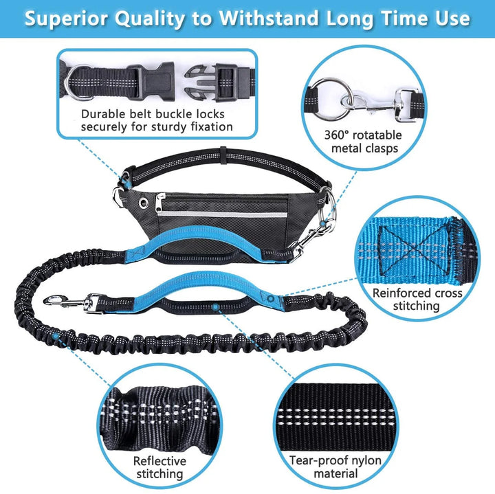 Hands Free Dog Leashes, Waist Belt Leash for Small Medium Large Dogs Running Walking Training