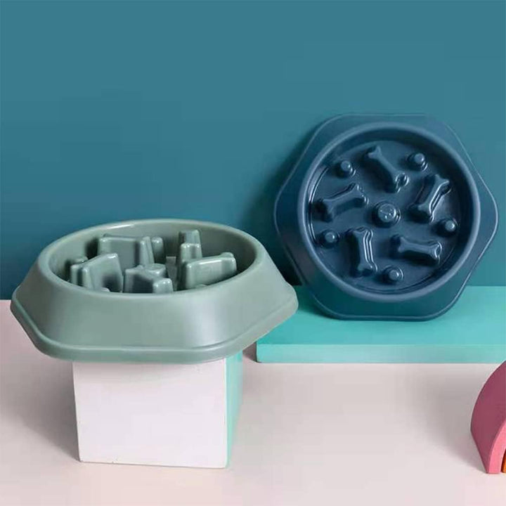 Slow Feeder Dog Cat Bowl, Durable Non Skid Pet Bowl Preventing Choking Healthy Design Bowls for Medium/Small Dogs Cats,Blue
