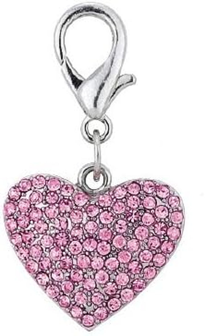 Couture Designer Fancy Bling Rhinestone Heart Pet Cat Dog Necklace Collar Charm Pendant Jewelry (Crystal)