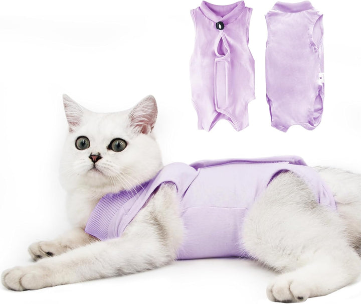 Cat Recovery Suit for Male and Female Surgical Post Surgery Soft Cone Onesie Shirt Clothes Neuter Licking Protective Diapers Outfit Cover Kitten Spay Collar(M, Camouflage)