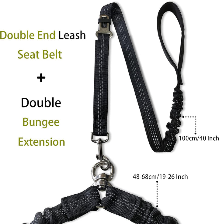 Double Dog Leash - Dual 360 No Tangle Two Dogs Leash for Small to Large Dogs - Adjustable, Tangle Free (Black)