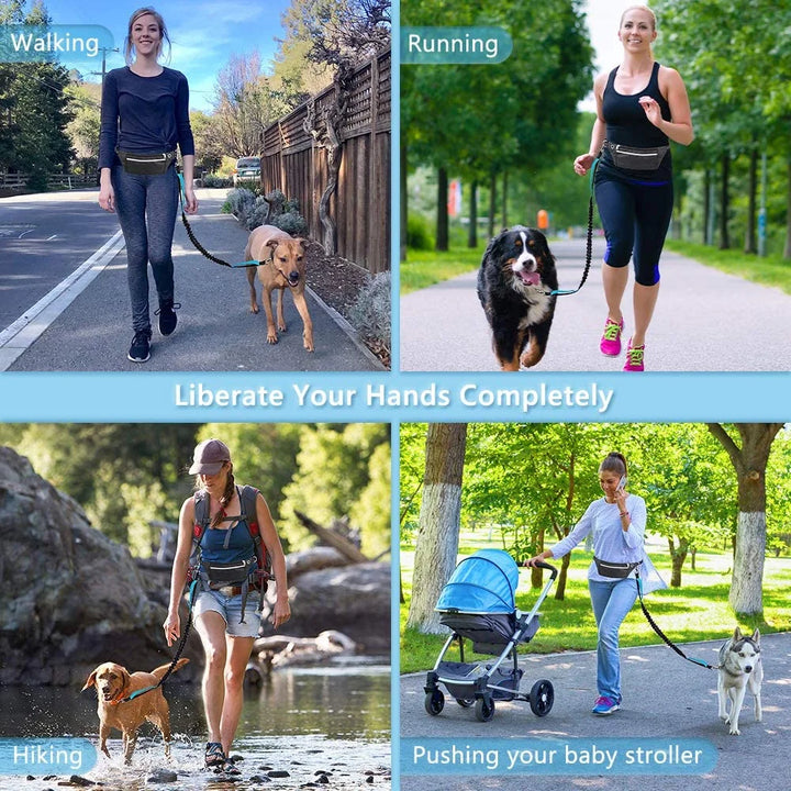 Hands Free Dog Leashes, Waist Belt Leash for Small Medium Large Dogs Running Walking Training