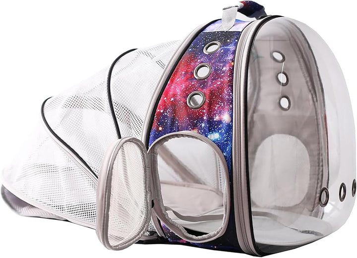 Cat Bubble Backpack with Fan, Fit up to 12 Lbs, Space Capsule Astronaut Clear Window Pet Travel Carrier Backpack for Cat and Small Puppy