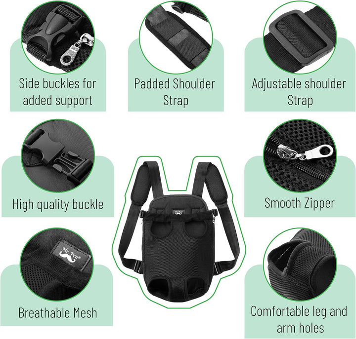 - Pet Adjustable Dog Carrier Backpacks, Hiking Travel Backpack, Puppy Backpack, Dog Front Carrier