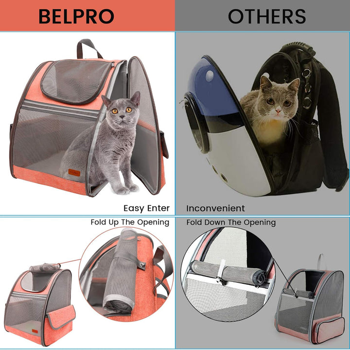 Cat Backpack Carrier, Small Pet Dog Backpack Carrier for Small Dogs Puppies with Ventilated Design, Airline Approved, Collapsible | for Travel, Hiking, Outdoor