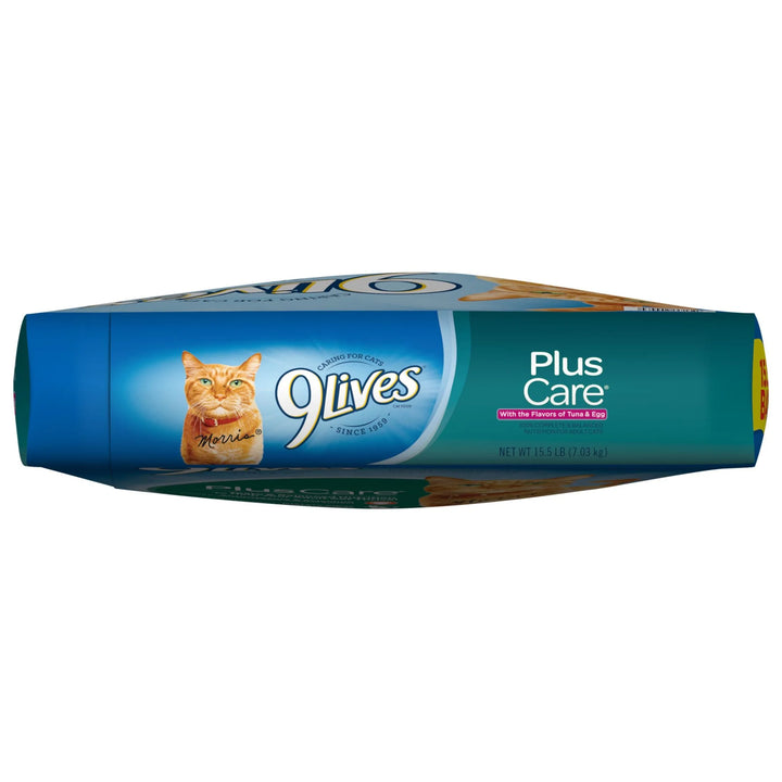 9Lives Plus Care Dry Cat Food with Tuna & Egg Flavors, 15.5 Lb Bag