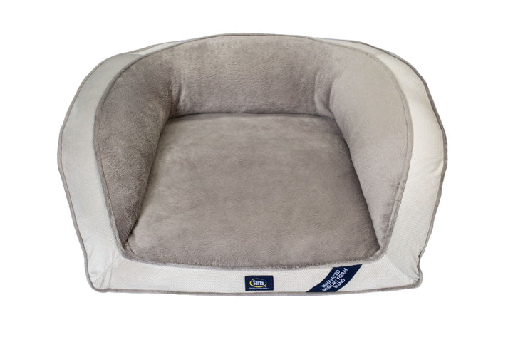 pedic Memory Foam Mini Couch Dog Bed, Grey, Small
