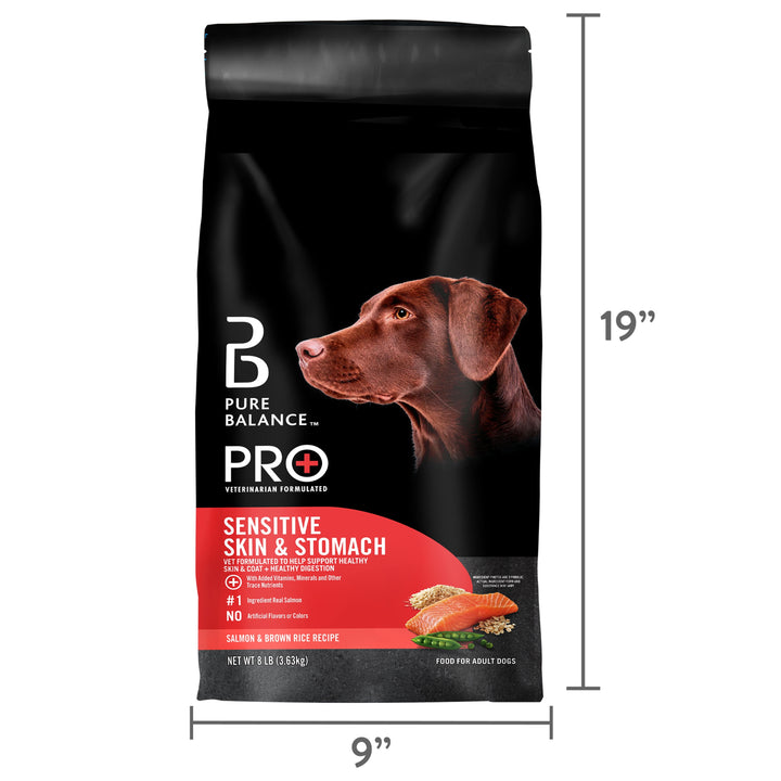 Pro+ Sensitive Skin & Stomach Dog Food, Salmon & Rice Recipe, 8 Lb Bag