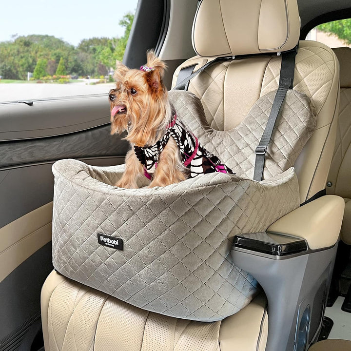 Pet Reinforce Car Booster Seat for Dog Portable and Breathable Car Booster Seat with Seat Belt 