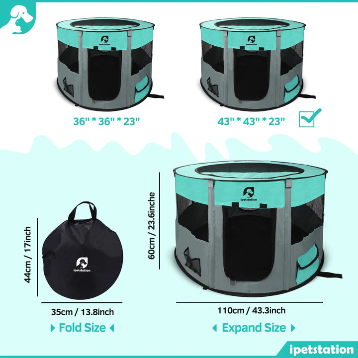 Pet Playpen -10.23Sq.Ft Large Pens for Puppies Kittens Cat Rabbit-Portable & Foldable Dog Pens Pet Kennel for Indoor, Outdoor RV Travel Office Potty Training Nursing Room