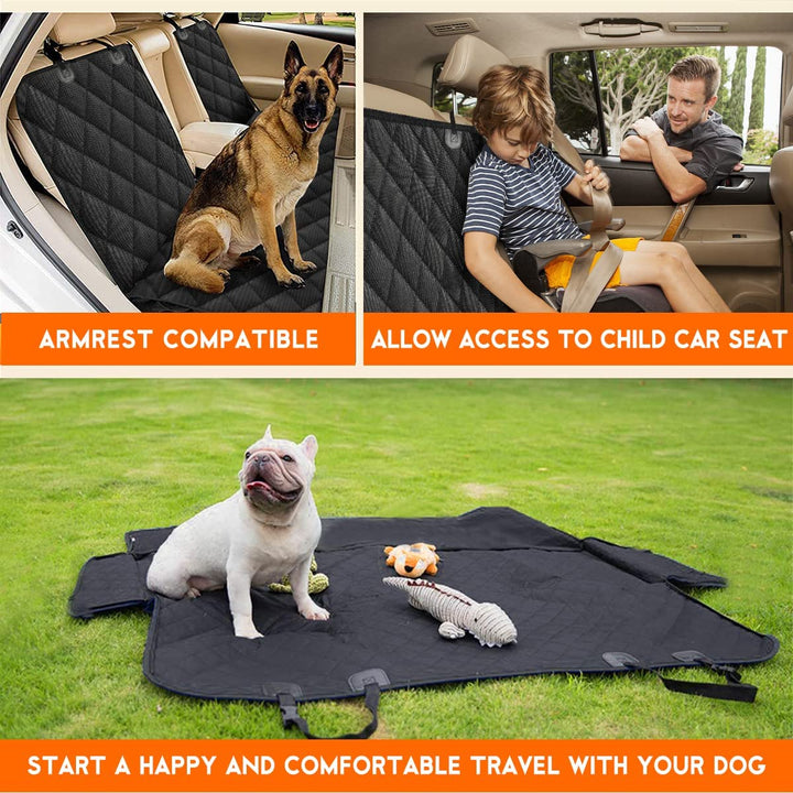 Dog Car Seat Cover, Protector Waterproof Non-Slip Bench Car Seat Cover,  Fits Middle Armrest for Most Cars Trucks SUVs - Black