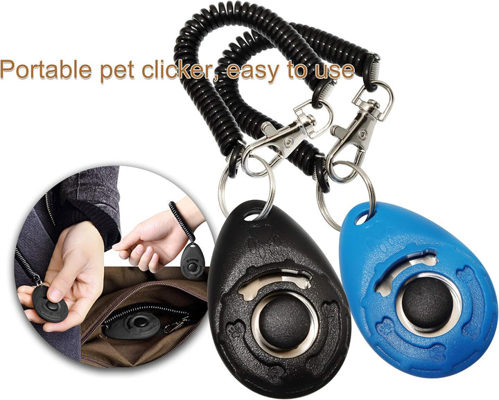Pet Training Clicker for Dog, Clickers with Wrist Strap for Cat Bird Puppy, 2 Pack