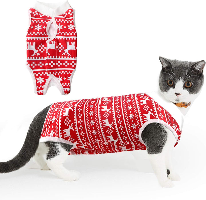 Cat Recovery Suit for Male and Female Surgical Post Surgery Soft Cone Onesie Shirt Clothes Neuter Licking Protective Diapers Outfit Cover Kitten Spay Collar(M, Camouflage)