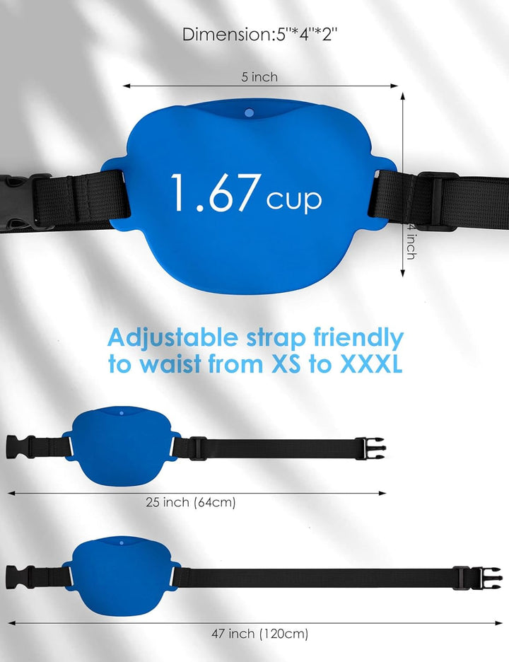 Dog Treat Pouch with Training Clicker 2.0-Upgrade Stronger Magnetic Closure to Avoid Spilling, 1.67 Cup Silicone Treat Bag Fanny Pack with Waist Belt for Pet Training Walking (Blue)