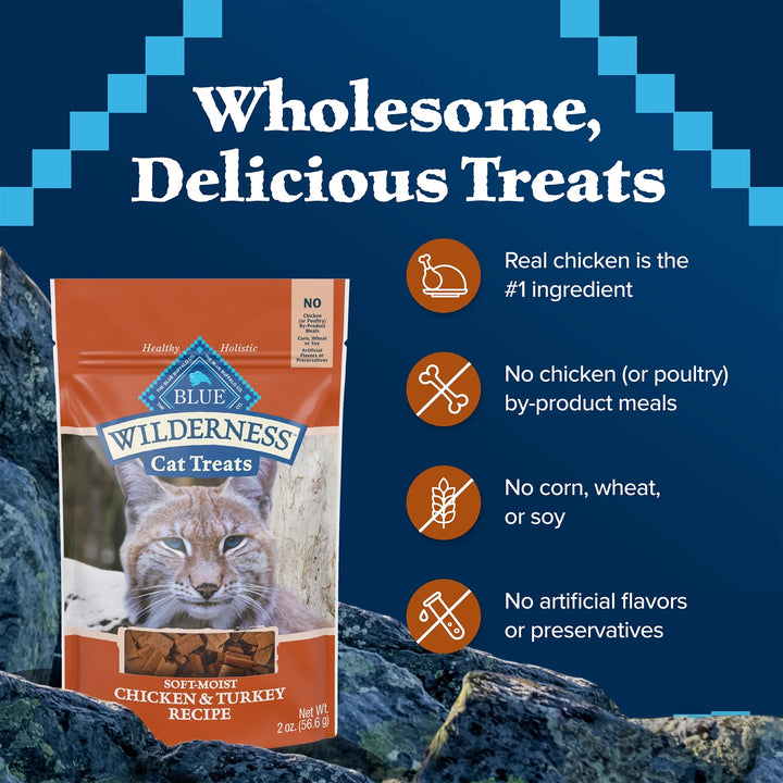 Wilderness Natural Soft Cat Treats Made, Chicken & Turkey Recipe, 2-Oz. Bag