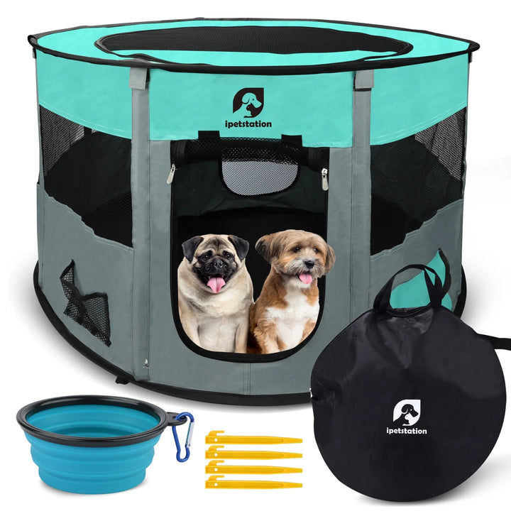 Pet Playpen -10.23Sq.Ft Large Pens for Puppies Kittens Cat Rabbit-Portable & Foldable Dog Pens Pet Kennel for Indoor, Outdoor RV Travel Office Potty Training Nursing Room