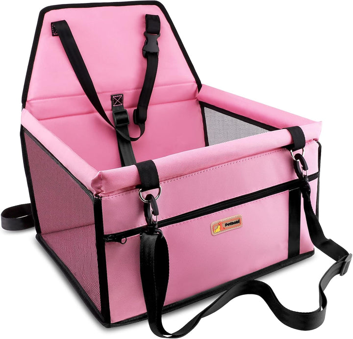 Pet Reinforce Car Booster Seat for Dog Portable and Breathable Car Booster Seat with Seat Belt 