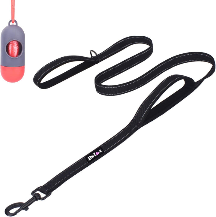 6Ft Dog Leash with 2 Padded Handles, Heavy Duty Rope with 3M Reflective, Double Handles for Traffic Control Safety, Perfect for Small to Large Dogs