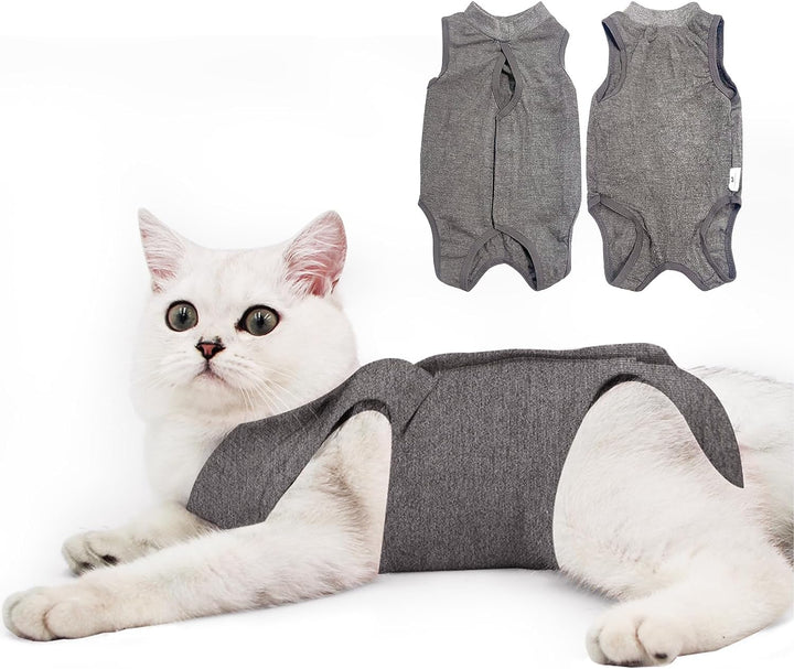 Cat Recovery Suit for Male and Female Surgical Post Surgery Soft Cone Onesie Shirt Clothes Neuter Licking Protective Diapers Outfit Cover Kitten Spay Collar(M, Camouflage)