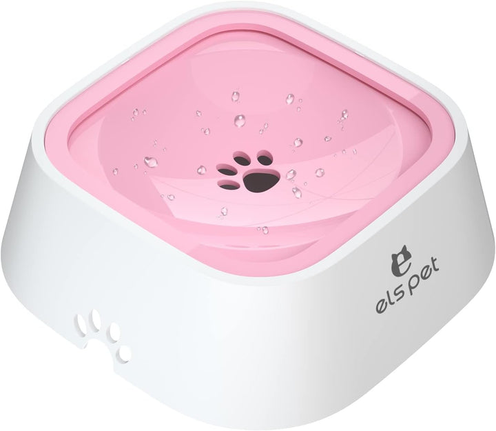 No Spill Slow Water Feeder - Large Capacity 70Oz/2L Travel Bowl for Dogs & Cats (Grey)