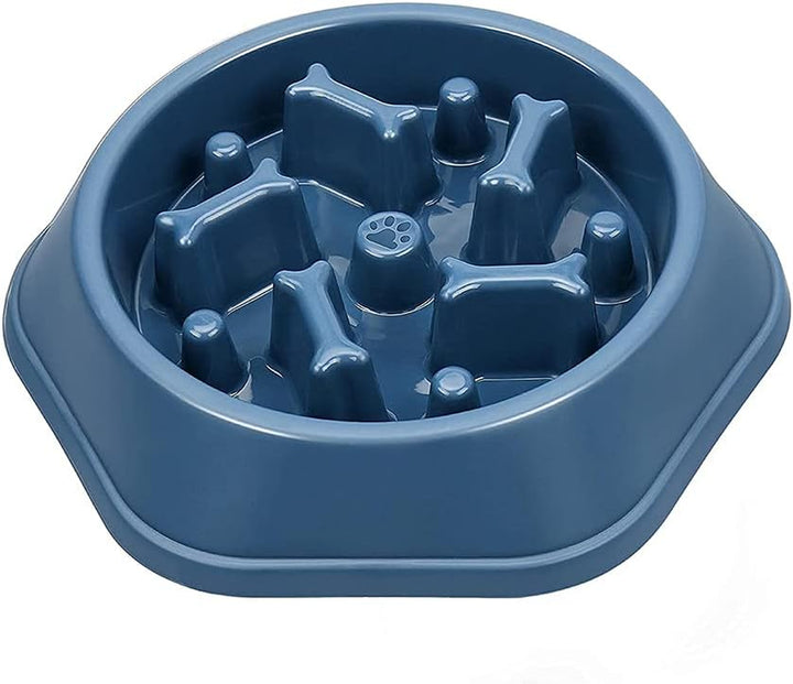Slow Feeder Dog Cat Bowl, Durable Non Skid Pet Bowl Preventing Choking Healthy Design Bowls for Medium/Small Dogs Cats,Blue