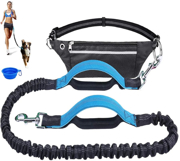 Hands Free Dog Leashes, Waist Belt Leash for Small Medium Large Dogs Running Walking Training